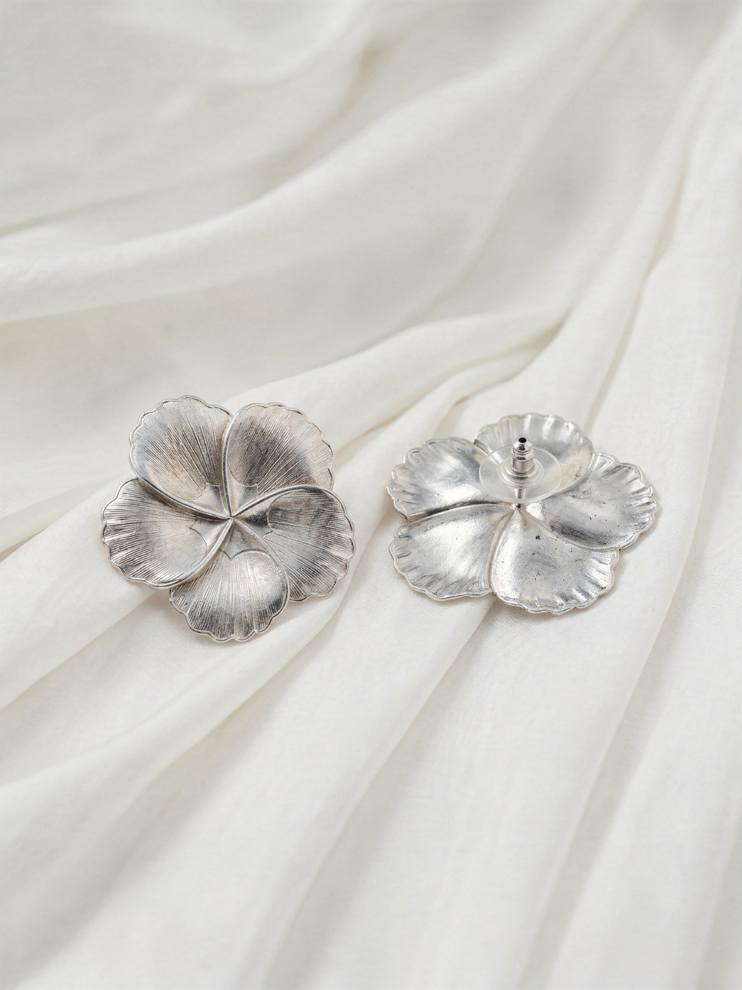 Boucles Fleur Alice Bianca Plaqué Argent | Balloul Paris
