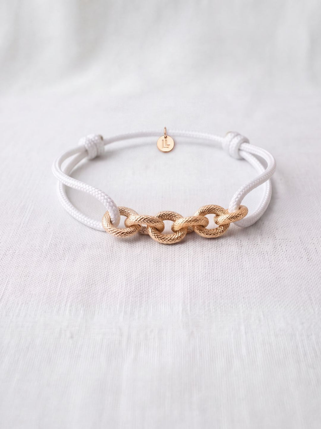 Bracelet Homme Cordon & Chaîne Plaqué Or  | Balloul Paris