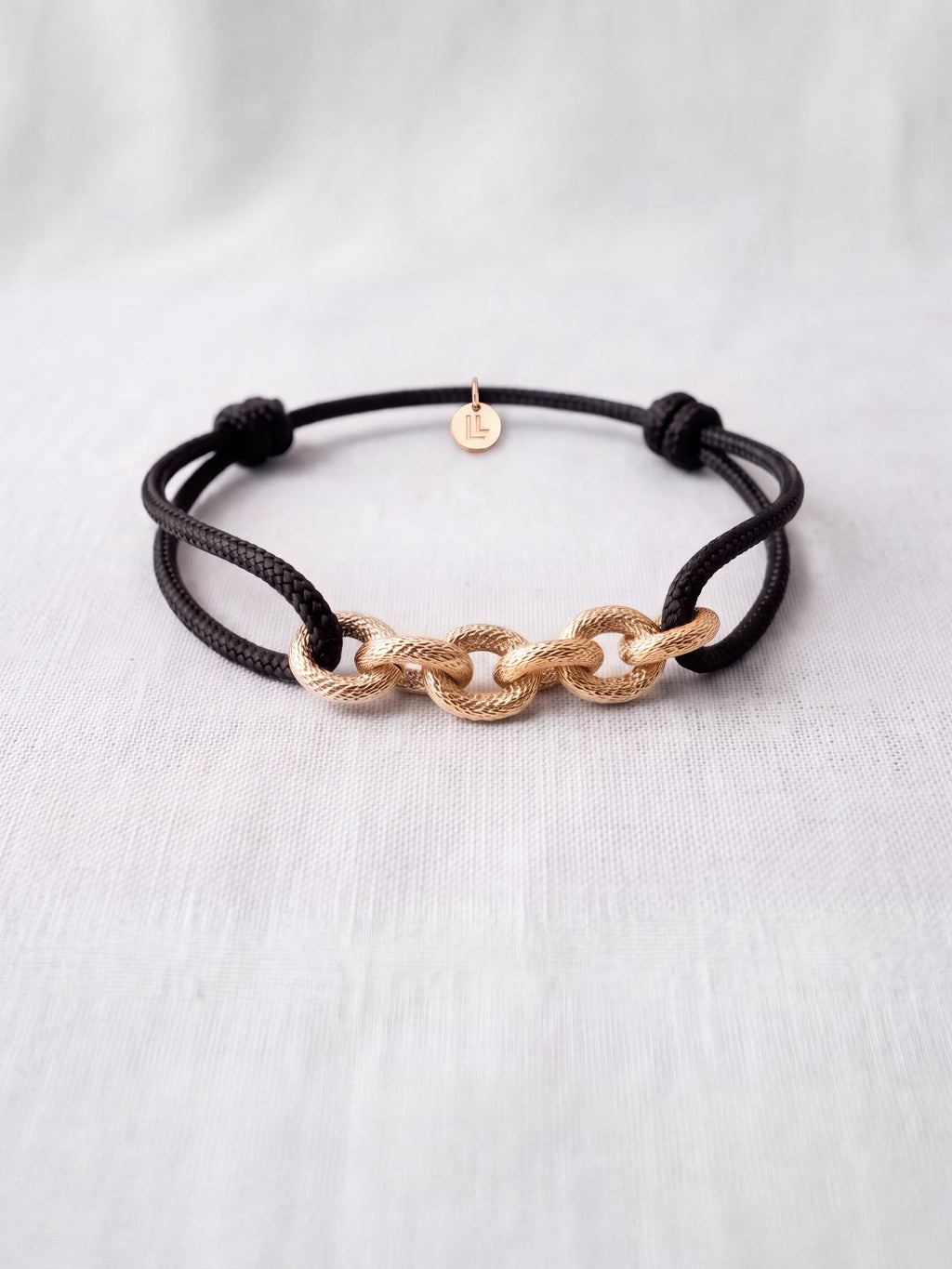 Bracelet Homme Cordon & Chaîne Plaqué Or  | Balloul Paris