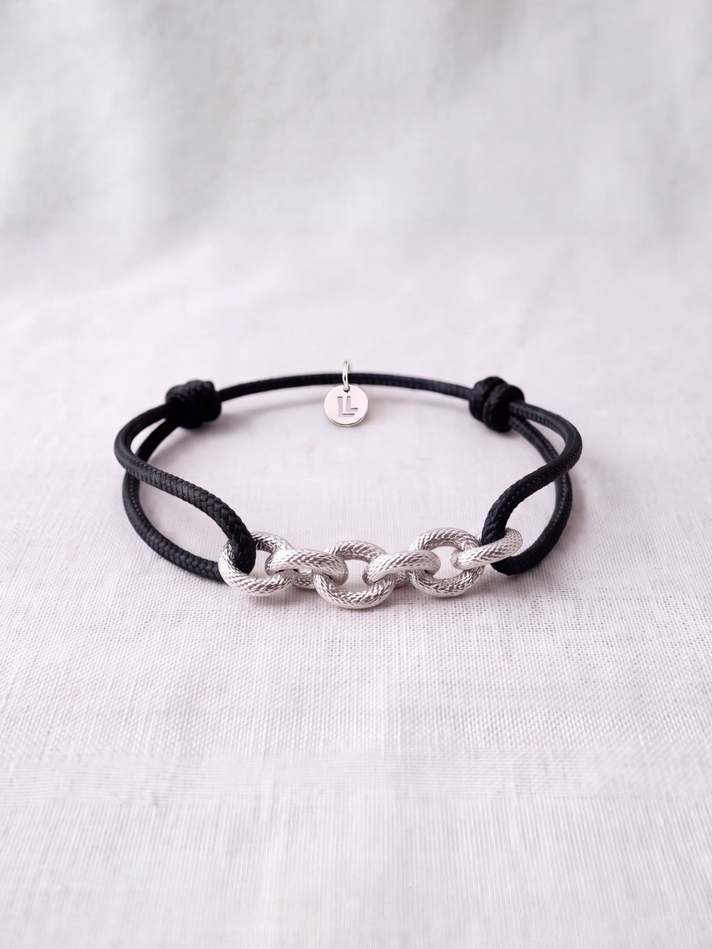 Bracelet Homme Cordon & Chaîne Plaqué Argent | Balloul Paris