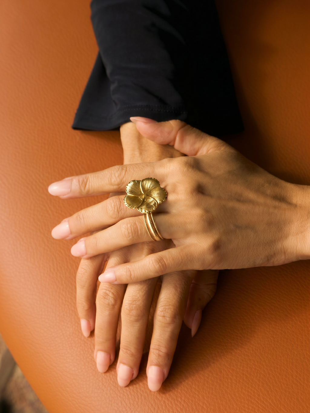 Bague Fleur Alice Bianca Plaqué Or Ajustable | Balloul Paris