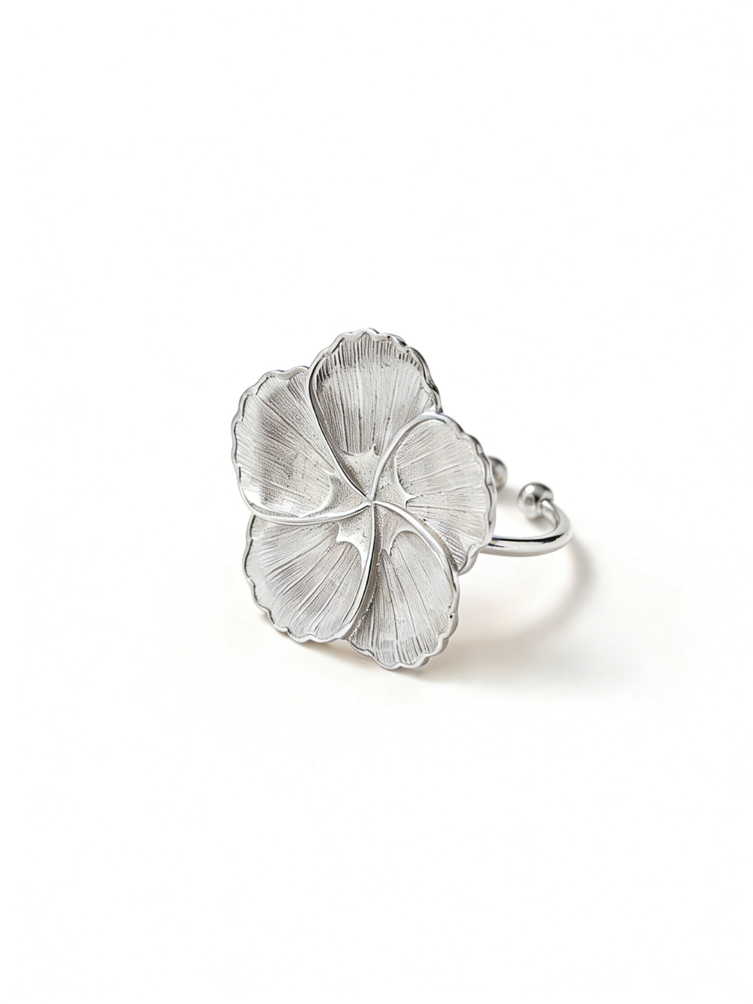 Bague Fleur Alice Bianca Plaqué Argent | Balloul Paris