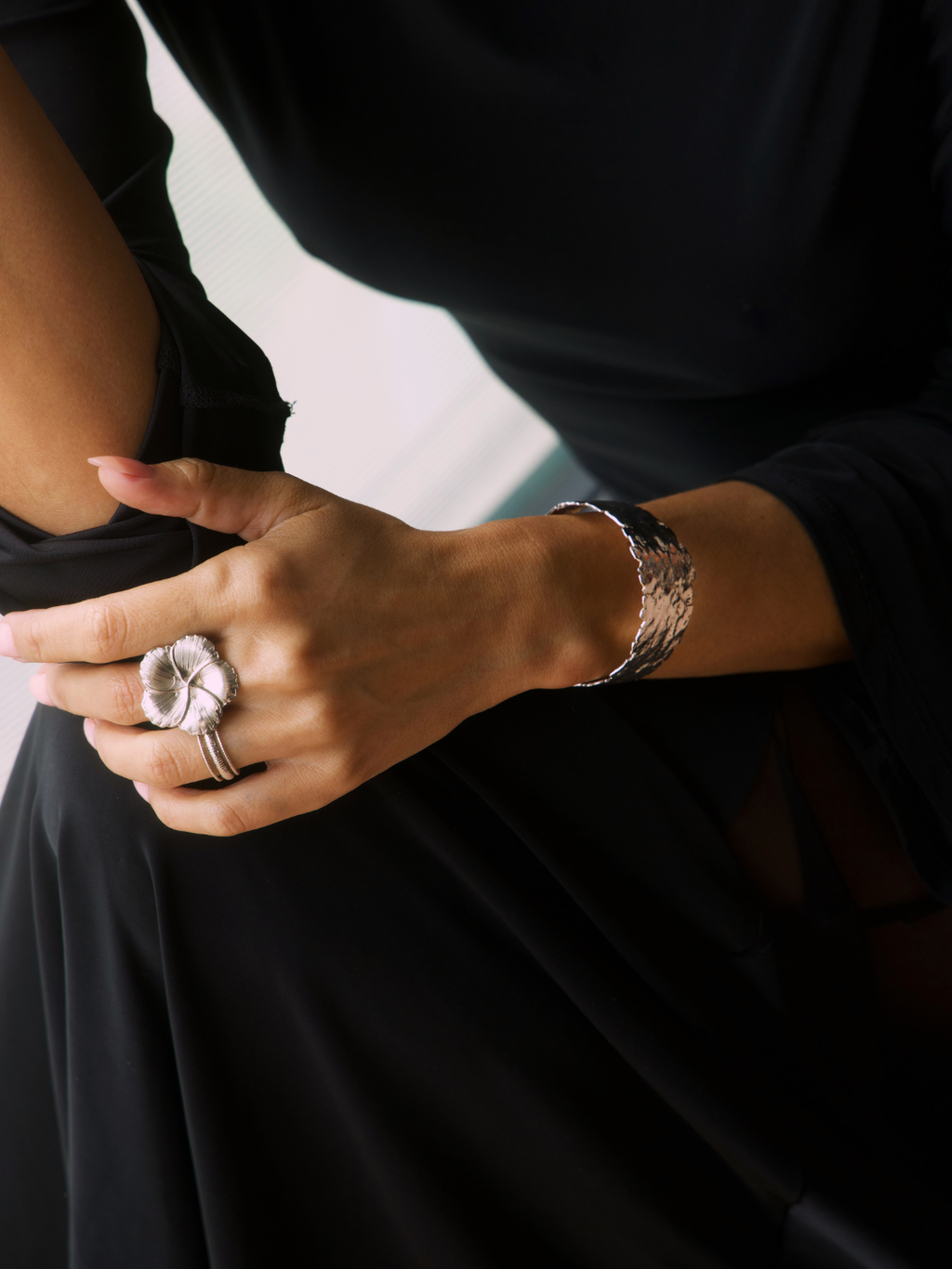 Bague Fleur Alice Bianca Plaqué Argent | Balloul Paris