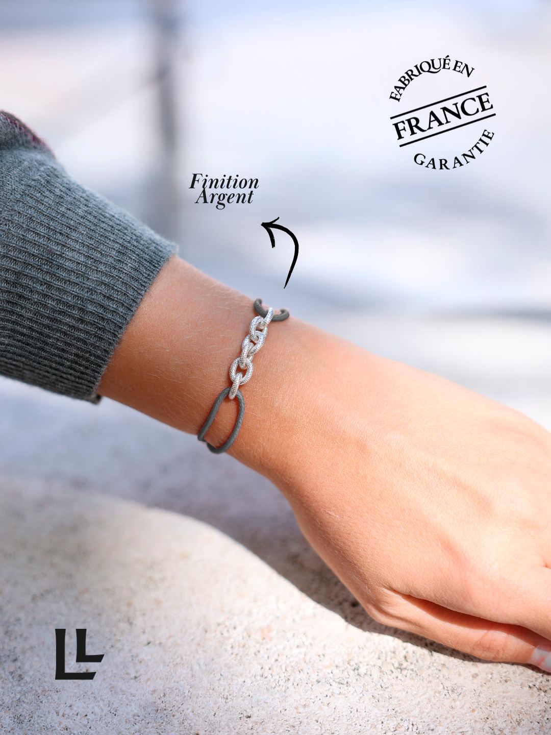 Bracelet Femme Cordon & Chaîne Plaqué Or ou Argent | Balloul Paris