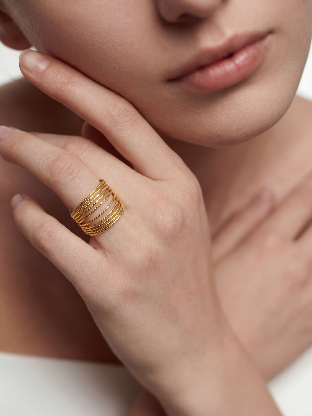 Bague Couture Alice Bianca Plaqué Or | Balloul Paris