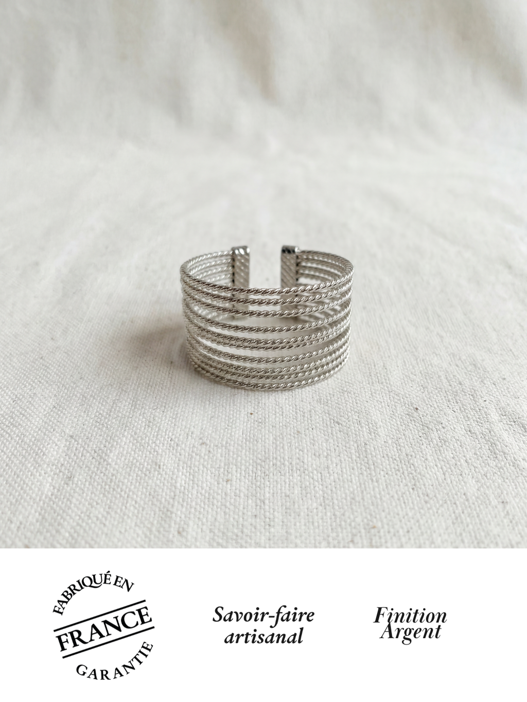 Bague Couture Alice Bianca Plaqué Argent | Balloul Paris