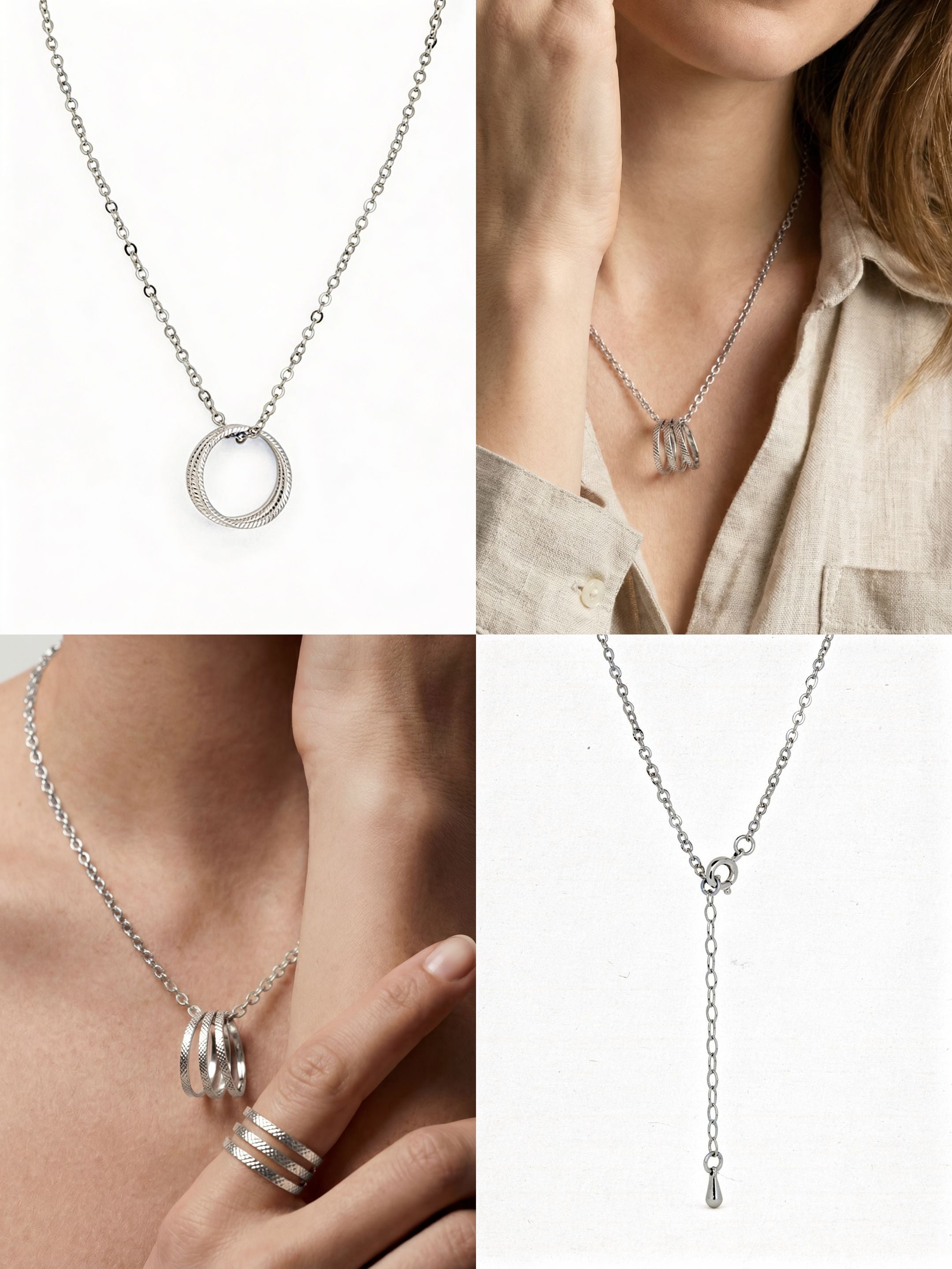 Collier Pendentif Rond Finition Argent au Motif Matelassé | Balloul Paris