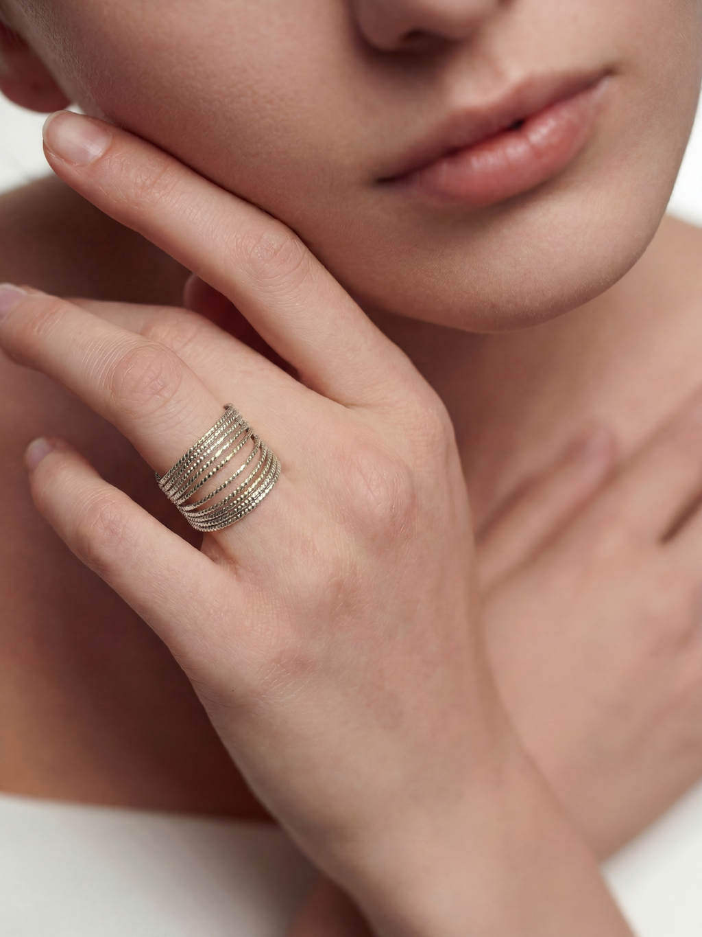 Bague Couture Alice Bianca Plaqué Argent | Balloul Paris