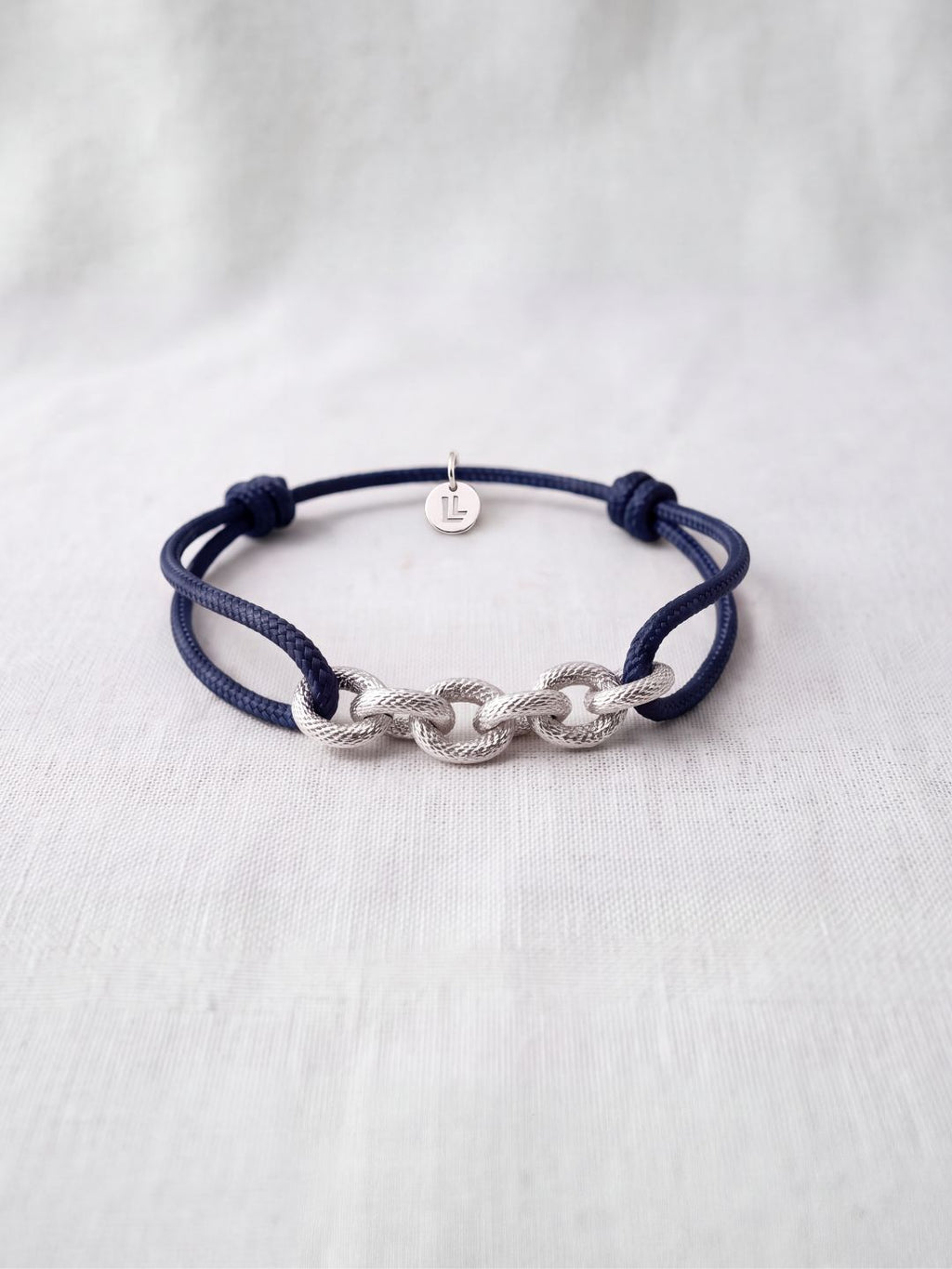 Bracelet Homme Cordon & Chaîne Plaqué Argent | Balloul Paris