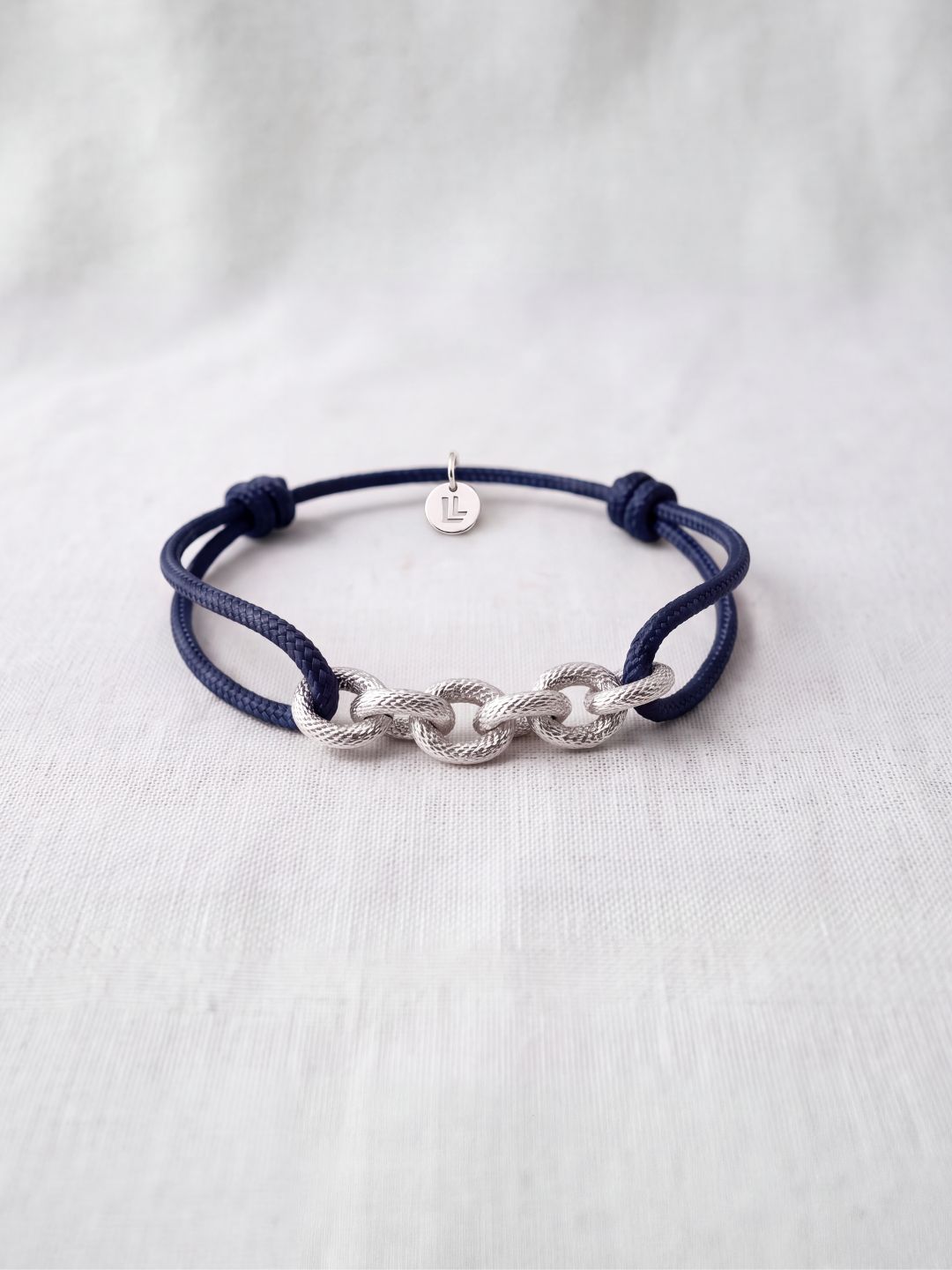 Bracelet Homme Cordon & Chaîne Plaqué Argent | Balloul Paris