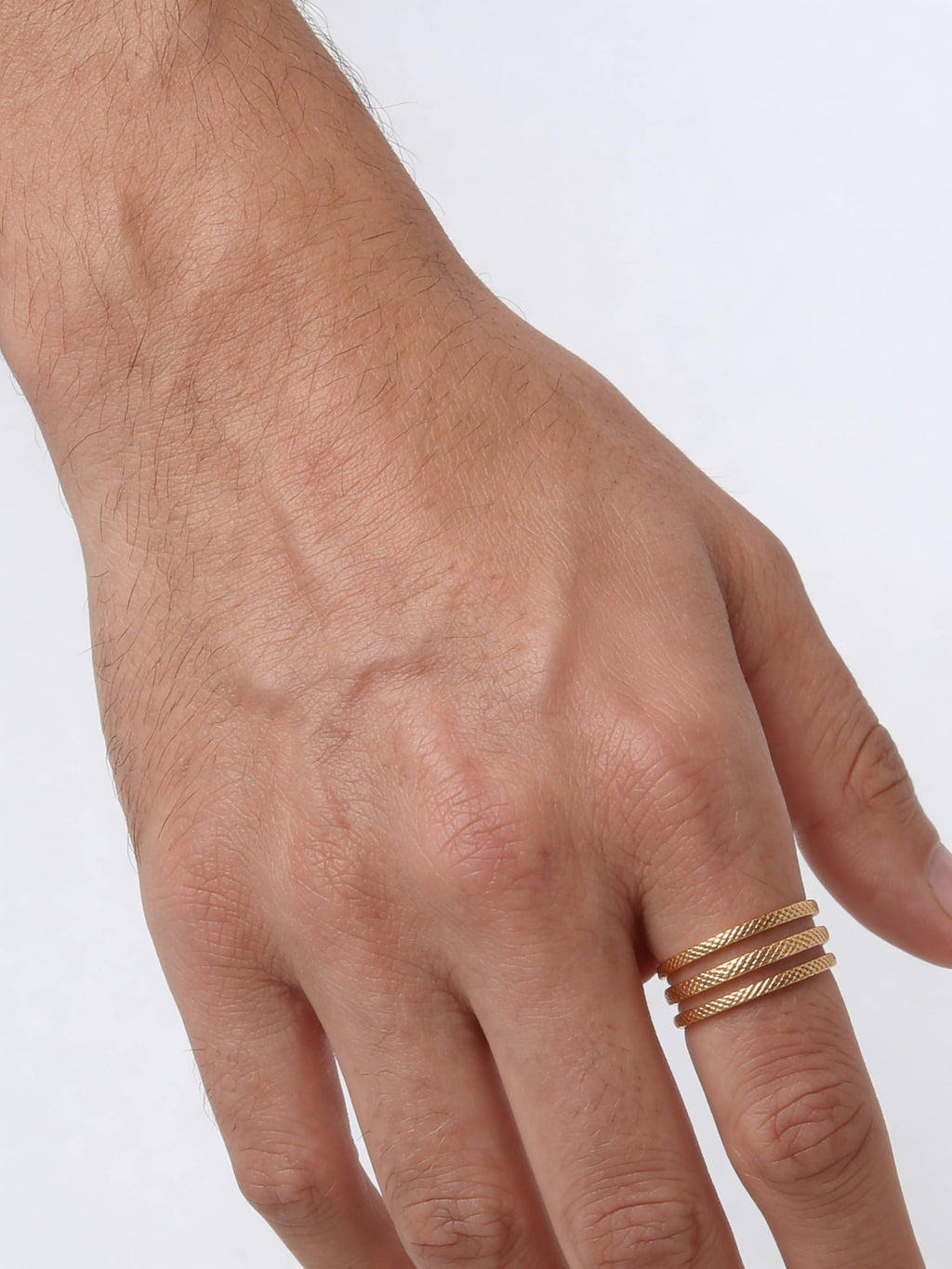 Bague Ajustable Matelassée pour Homme en Plaqué Or 18 Carats | Balloul Paris