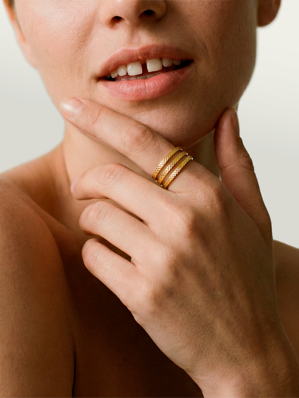 Bague Ajustable Matelassée en Plaqué Or 18 Carats | Balloul Paris