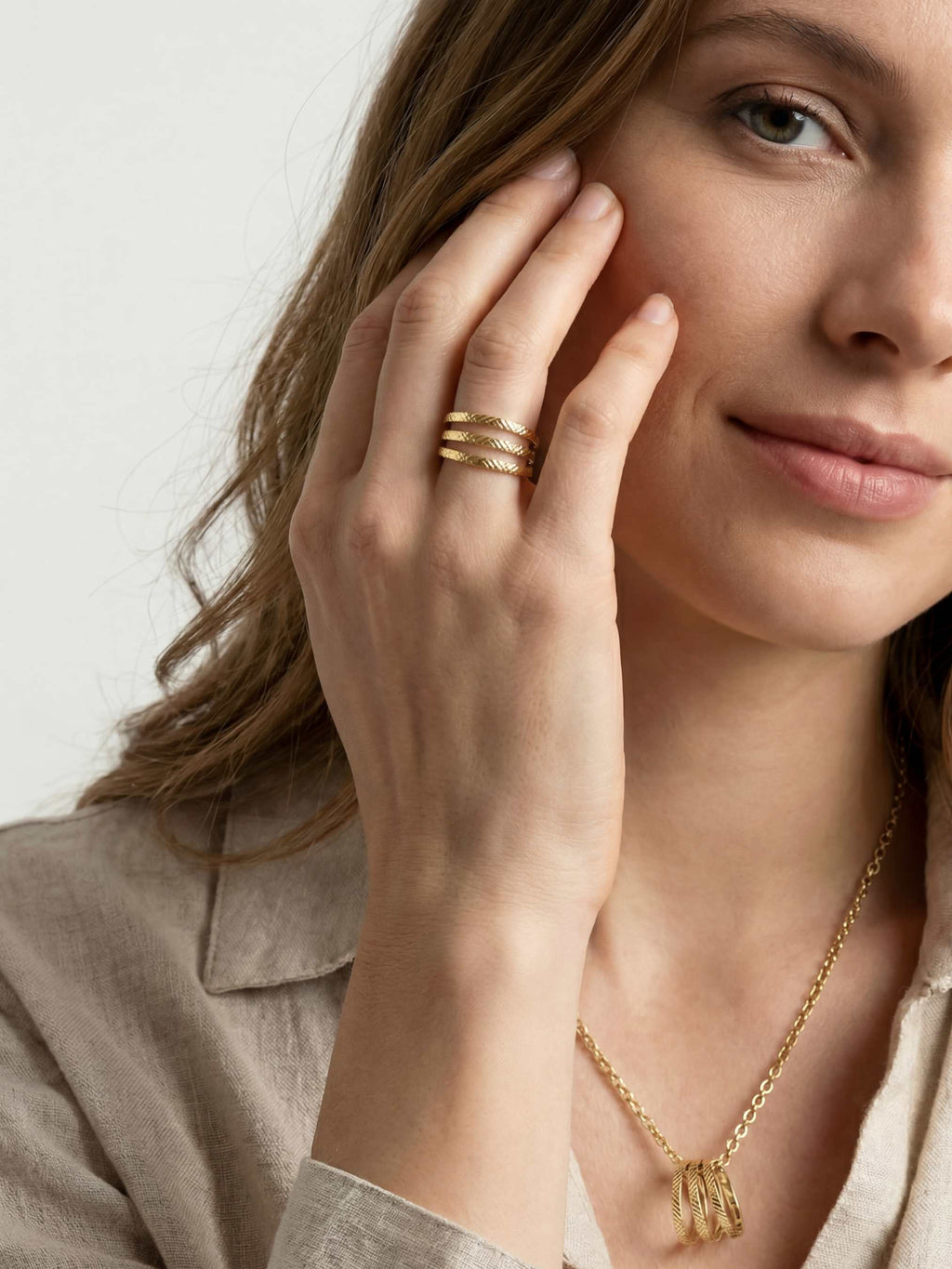Bague Ajustable Matelassée en Plaqué Or 18 Carats | Balloul Paris