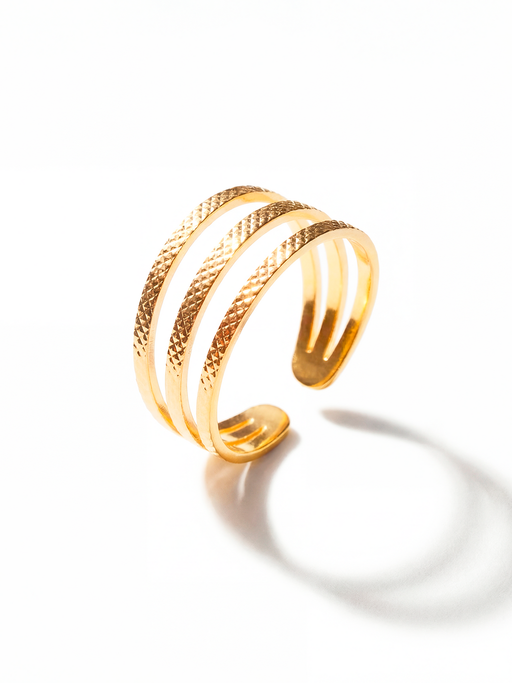 Bague Ajustable Matelassée en Plaqué Or 18 Carats | Balloul Paris