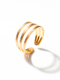 Bague Ajustable Matelassée en Plaqué Or 18 Carats | Balloul Paris