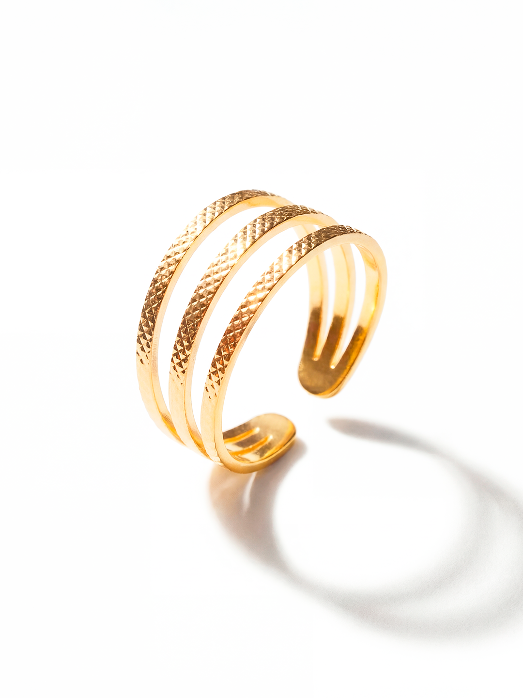 Bague Ajustable Matelassée en Plaqué Or 18 Carats | Balloul Paris