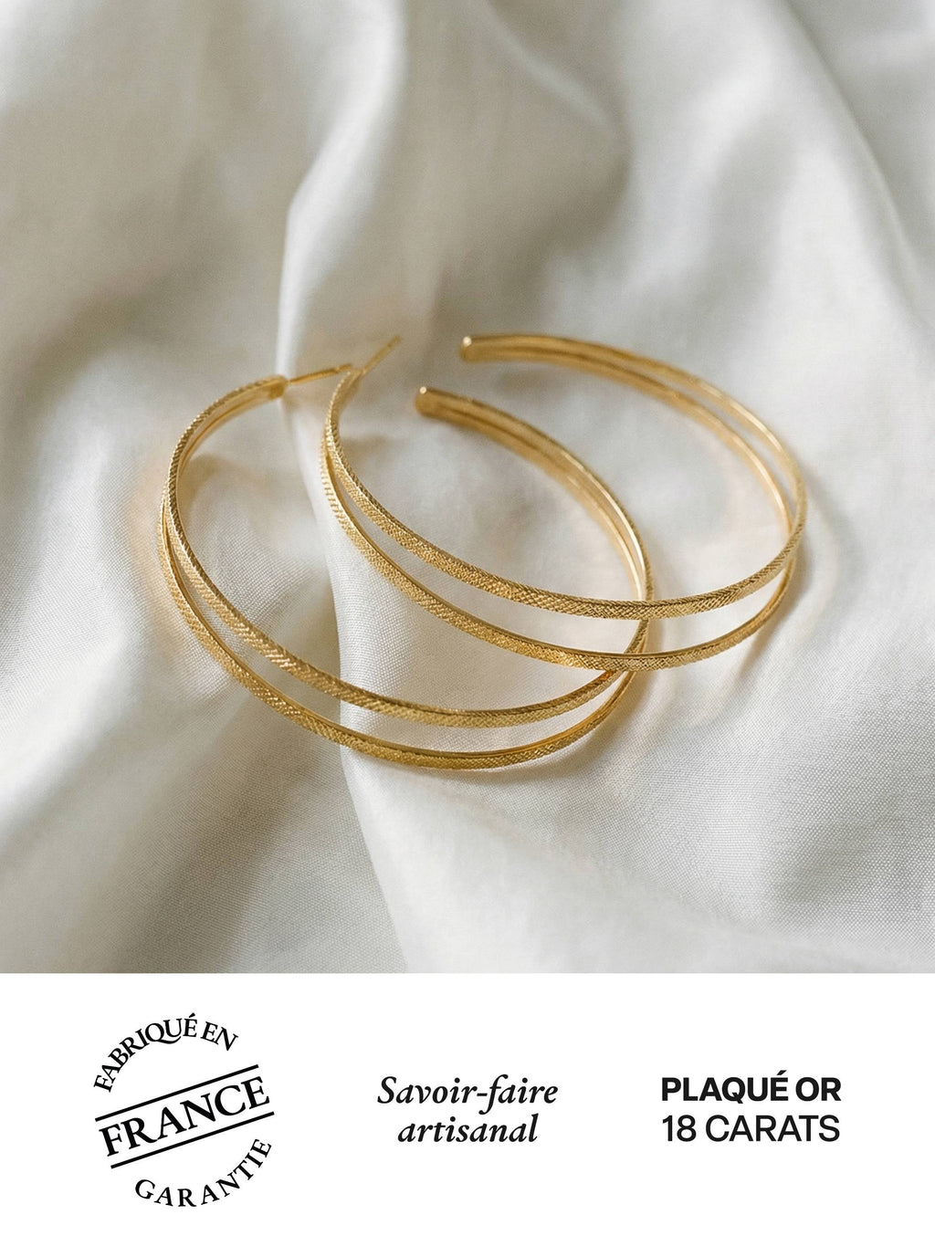 Boucles d’Oreilles Grandes Créoles en Plaqué Or 18 Carats | Balloul Paris