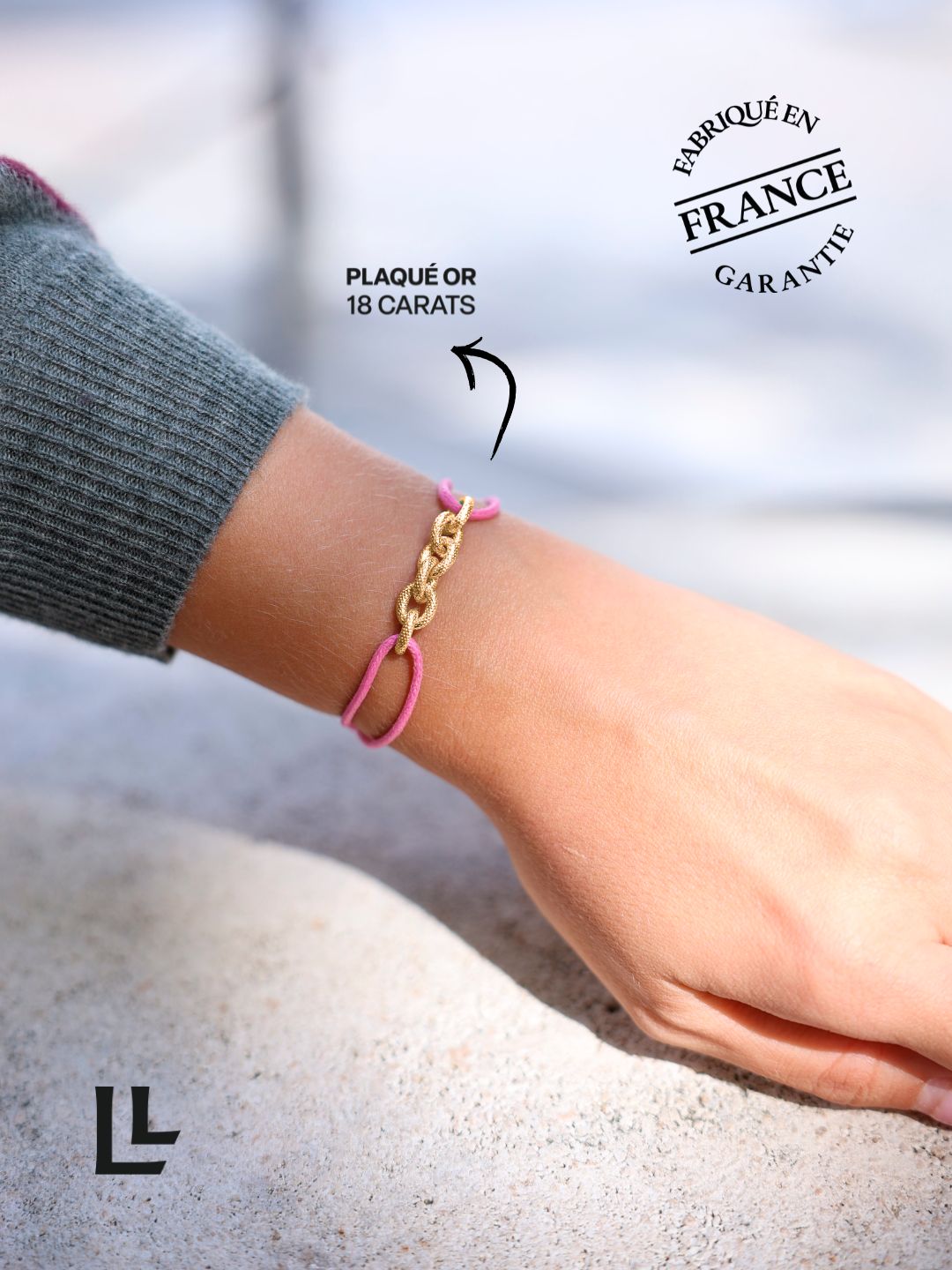 Bracelet Femme Cordon & Chaîne Plaqué Or ou Argent | Balloul Paris
