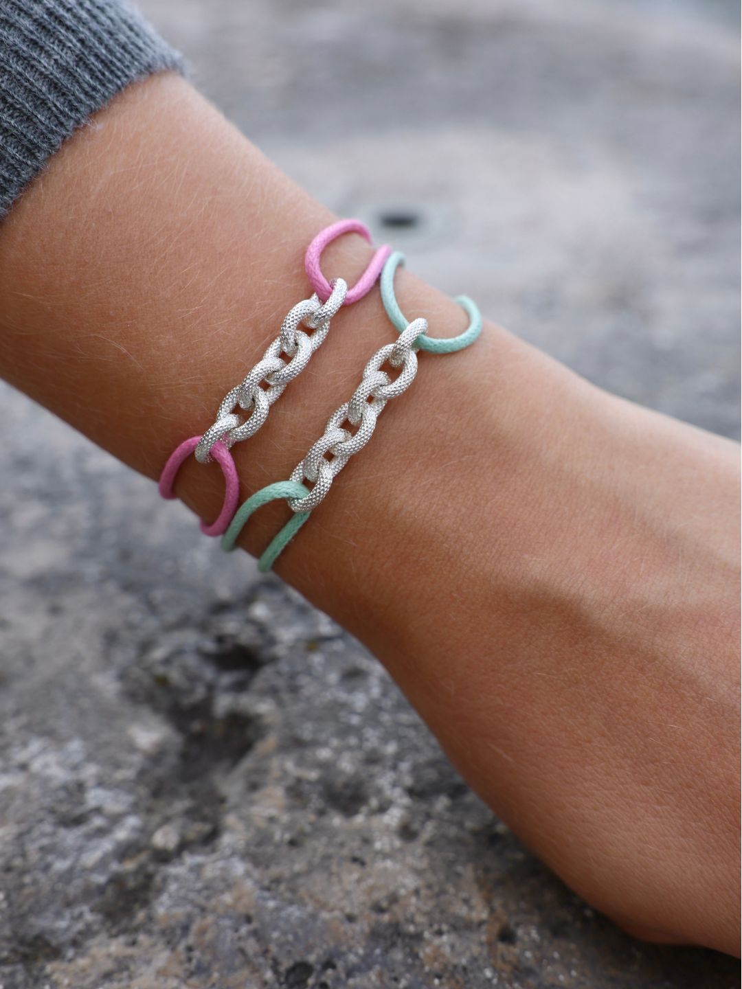 Bracelet Femme Cordon & Chaîne Plaqué Or ou Argent | Balloul Paris