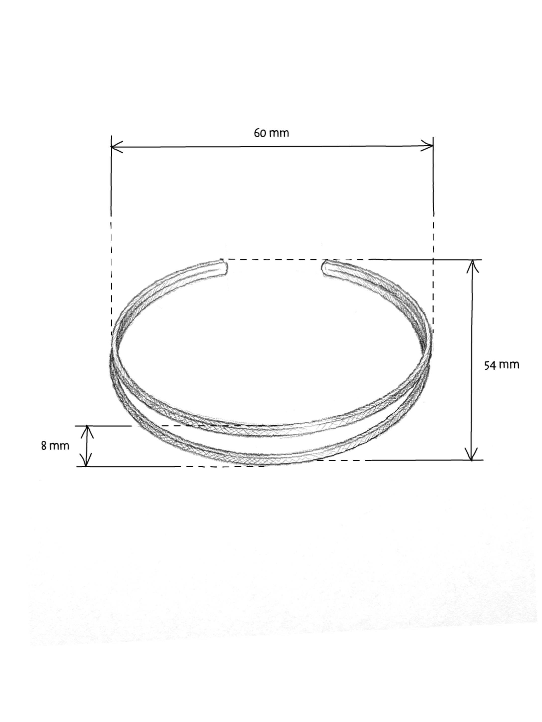 Bracelet Jonc Ajustable Finition Argent au Motif Matelassé | Balloul Paris