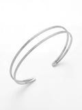 Bracelet Jonc Ajustable Finition Argent au Motif Matelassé | Balloul Paris