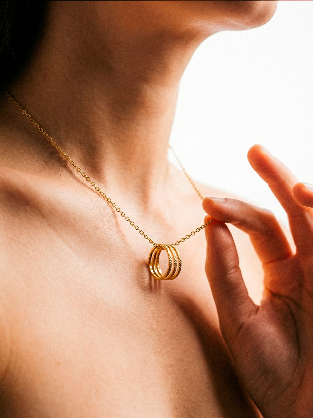 Collier Pendentif Rond en Plaqué Or 18 Carats | Balloul Paris