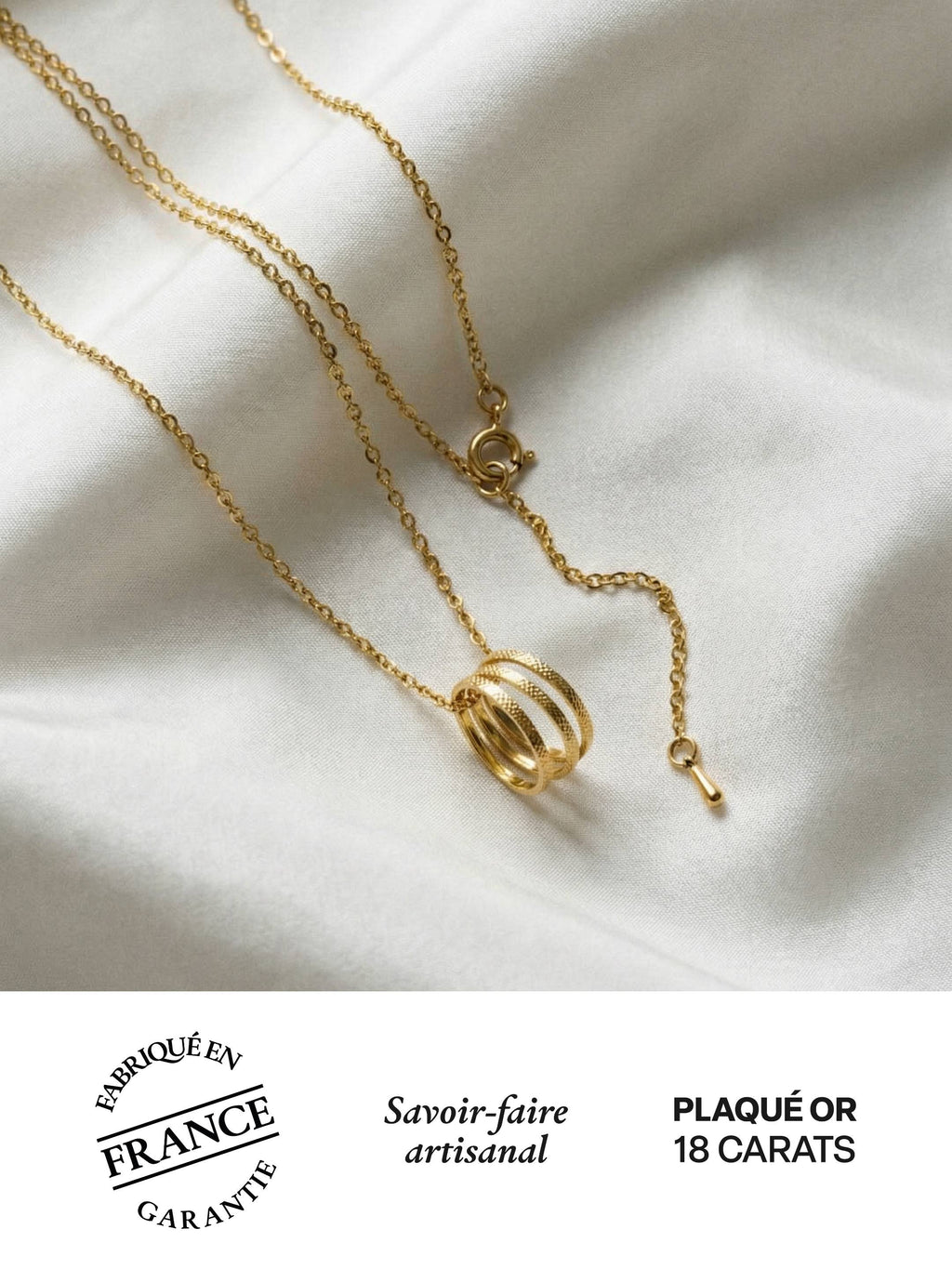 Collier Homme avec Pendentif Rond en Plaqué Or 18 Carats | Balloul Paris
