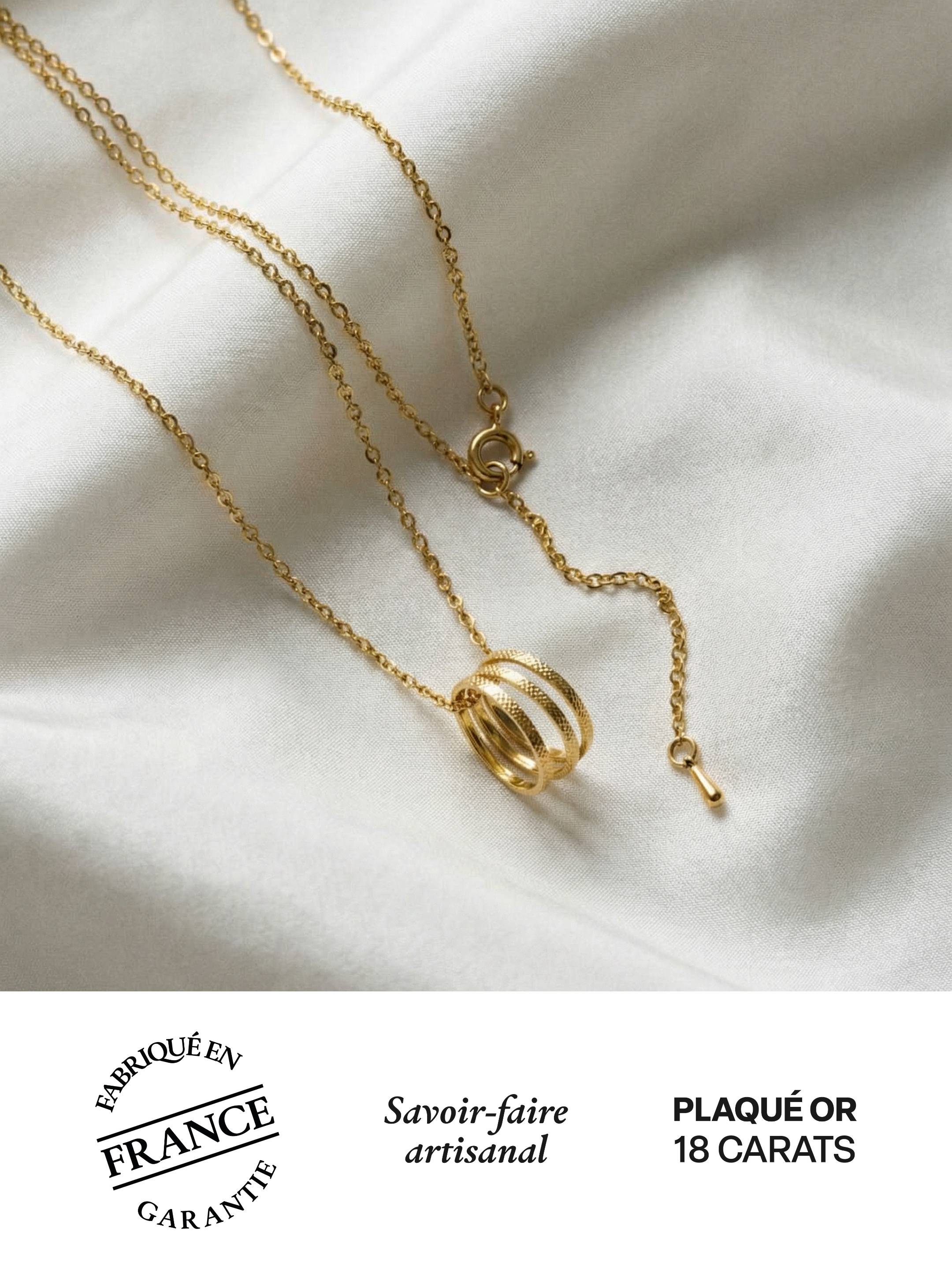 Collier Pendentif Rond en Plaqué Or 18 Carats | Balloul Paris
