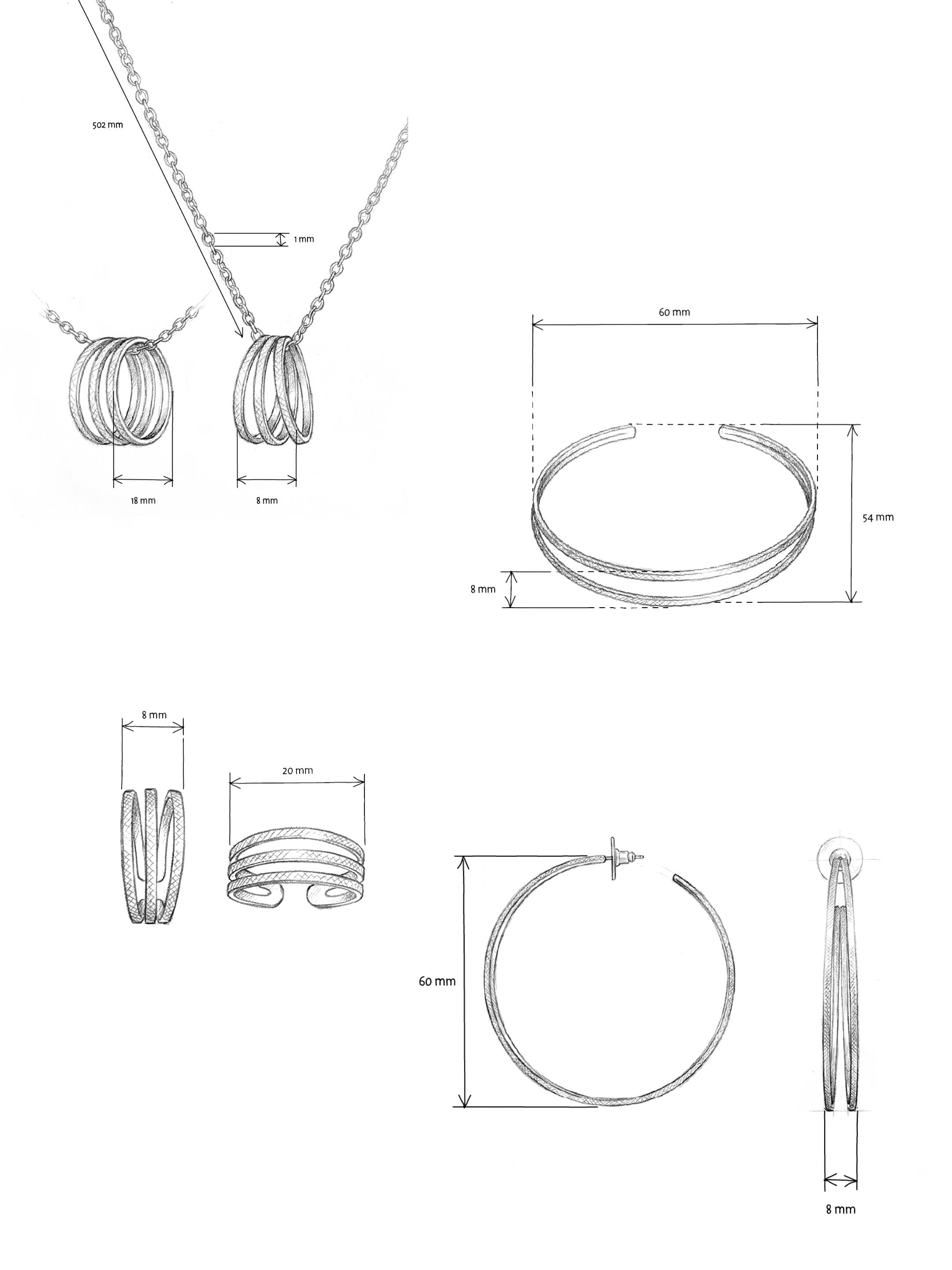 Parure Bracelet, Grandes Créoles, Collier & Bague Ajustable en Plaqué Or 18 carats | Balloul Paris