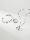 Parure Bracelet Jonc, Collier & Bague Ajustable Finition Argent | Balloul Paris