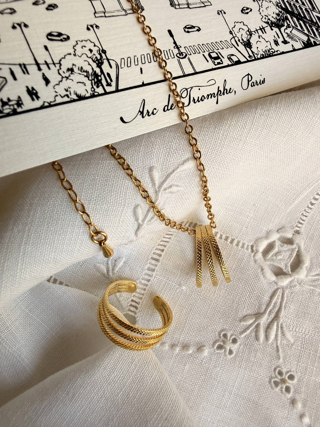 Men's Necklace & Adjustable Ring Set in 18K Gold Plating | Balloul Paris