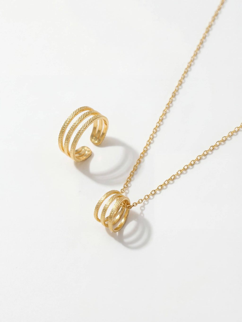 Parure dorée collier et bague | Balloul Paris