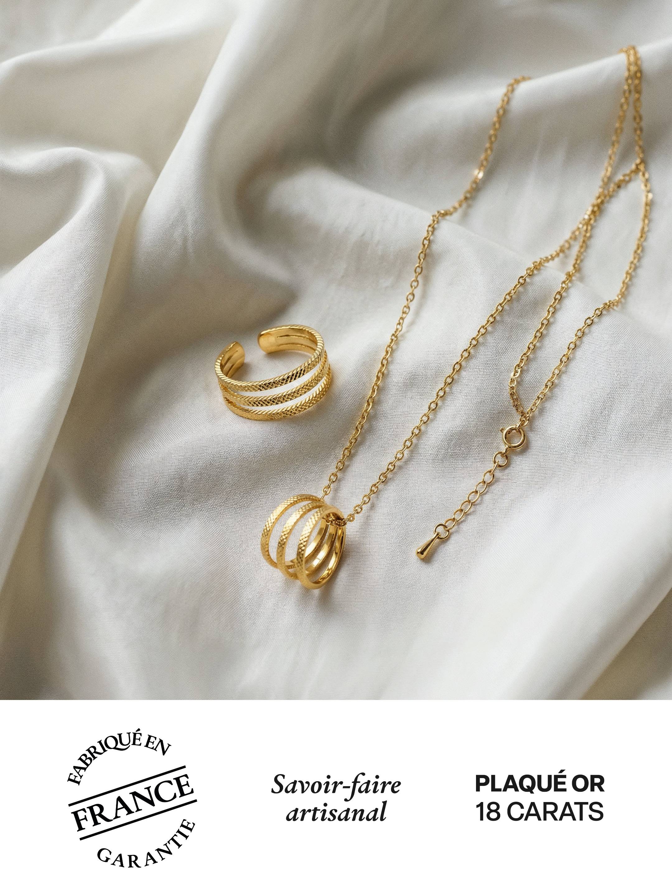 Parure dorée collier et bague | Balloul Paris