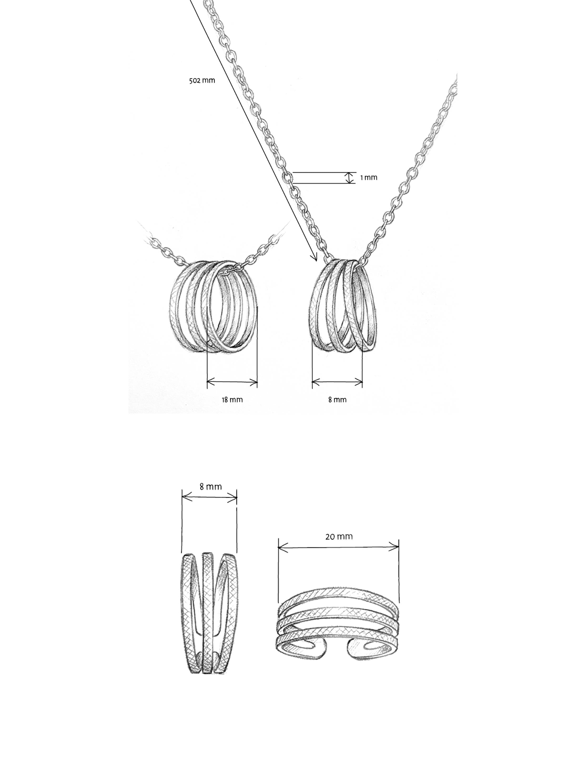 Parure Homme Collier & Bague Ajustable Finition Argent | Balloul Paris
