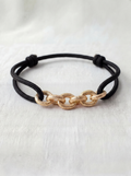 Bracelet Cordon Chaîne — Doré & Noir